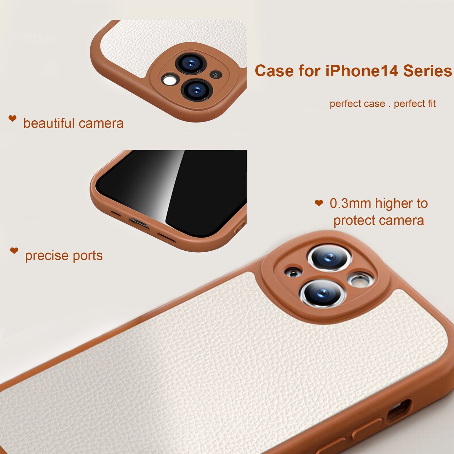 Miitoomo for iPhone 14 Case Elegant Slim Fit Leather Case