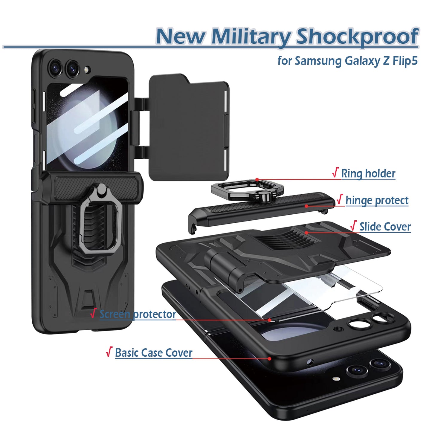 Shockproof Case for Samsung Galaxy Z Flip 5 Case 2023 5G