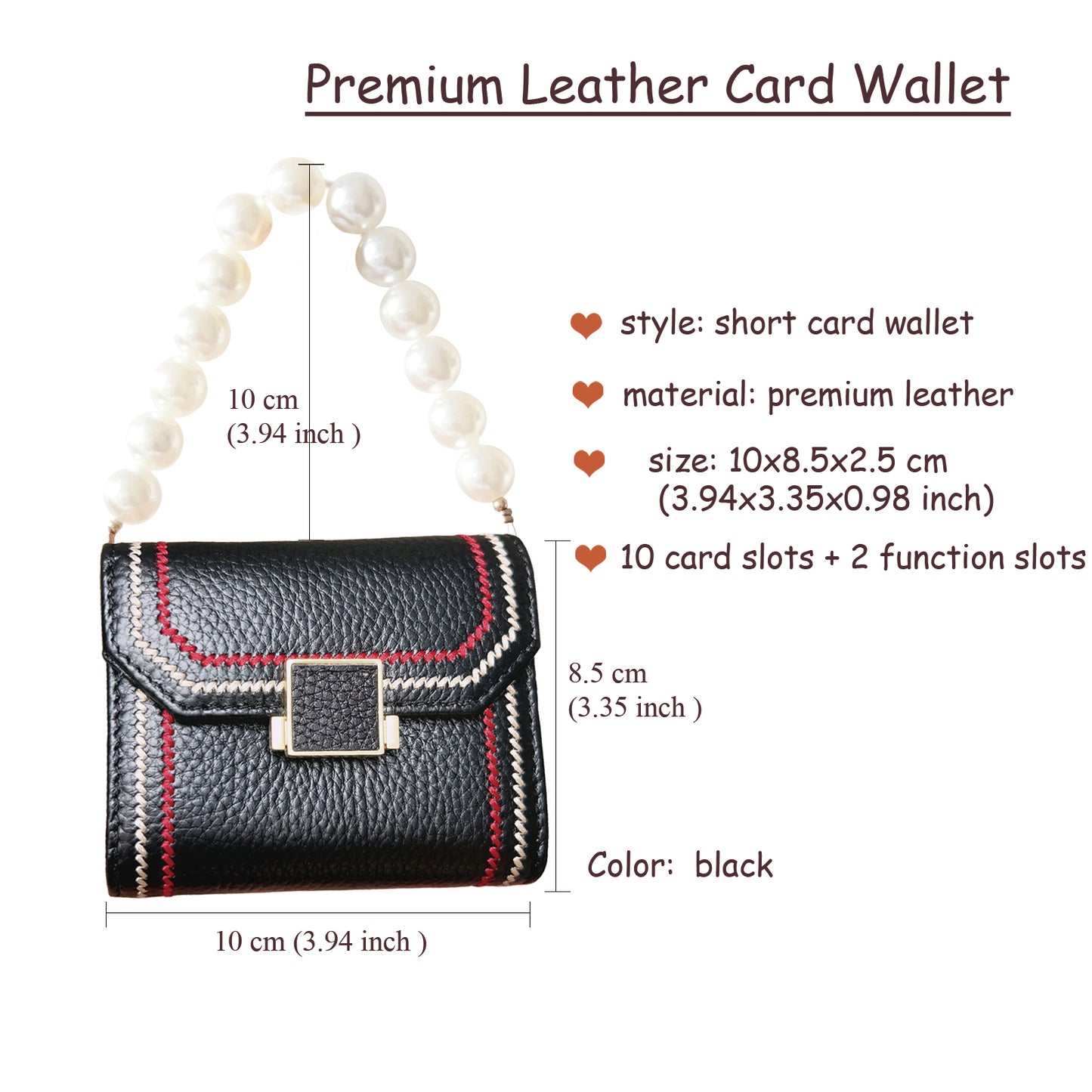 Miitoomo Black Genuine Leather Wallet for Women 10 Card Slots Credit Card Holder Accordion Wallet