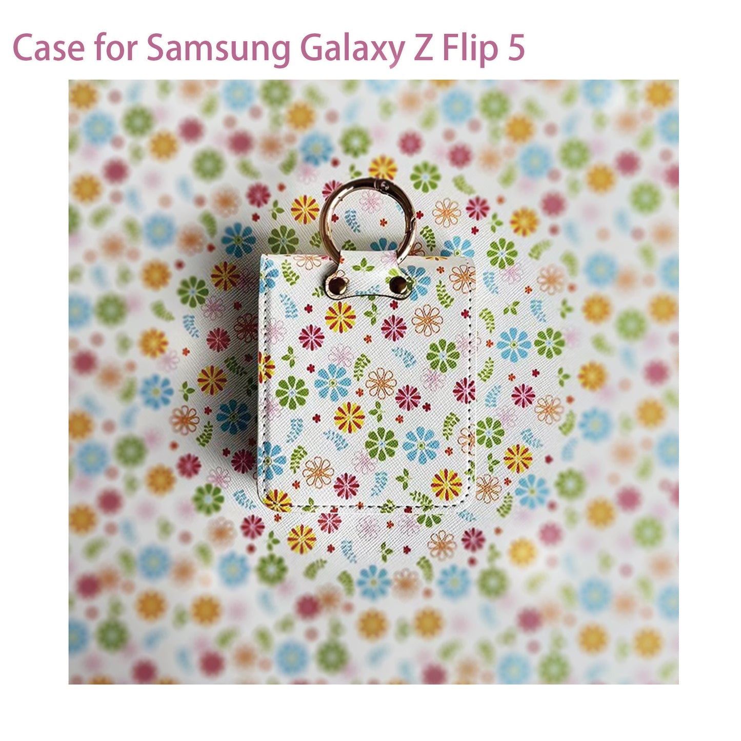 Floral Cases for Samsung Galaxy Z Flip 5 Case with Crossbody Strap
