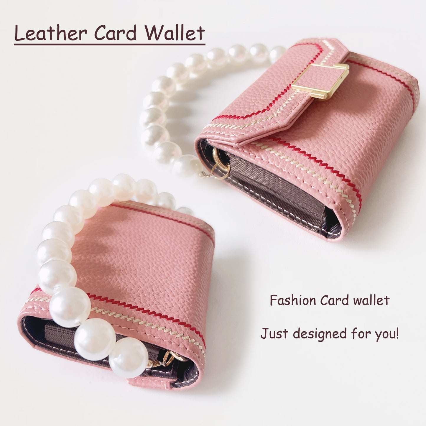 Miitoomo Pink Genuine Leather Wallet for Women 10 Card Slots Credit Card Holder Accordion Wallet