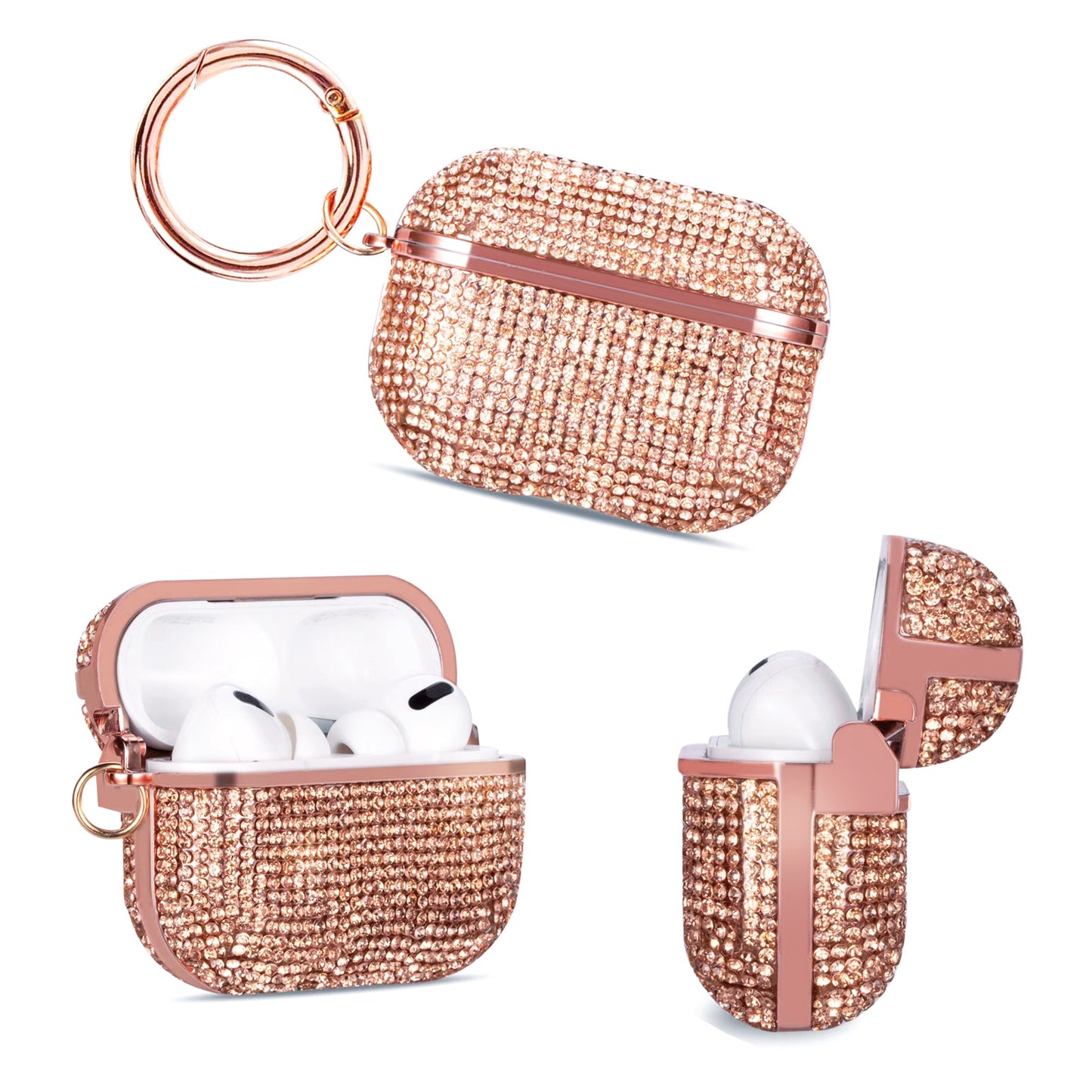 New Shiny Glitter Case for Apple AirPods 3 , Airpods Pro and Airpods Pro2 Case Glitter and Keychain