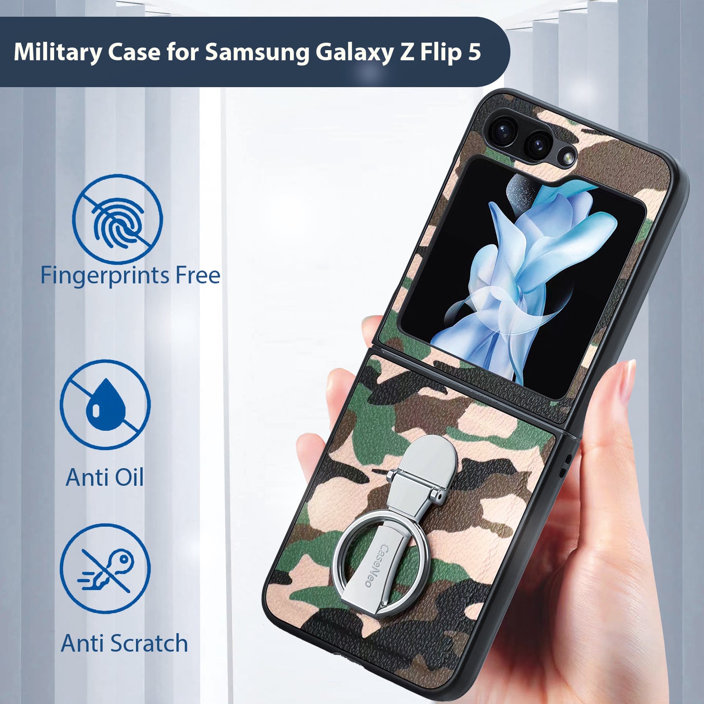 Miitoomo for Samsung Galaxy Z Flip 5 Case Cool Camouflage